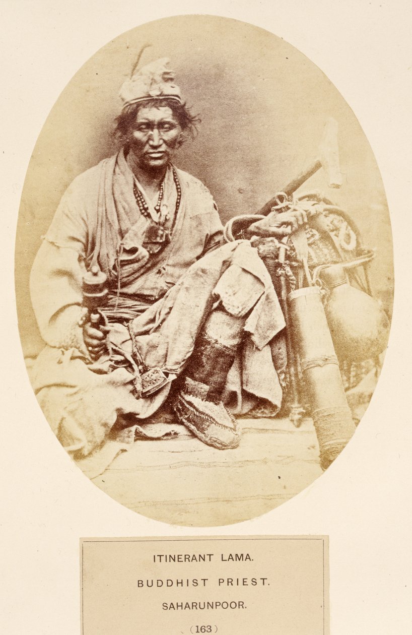 巡回喇嘛，佛教牧师，Saharunpoor，来自印度人民，J. Forbes Watson，1868年出版（蛋白印刷品） 作者 英国摄影师