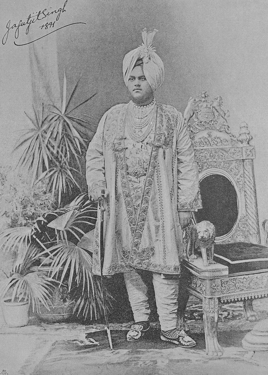 卡普塔哈拉的Jagatjit Singh，1891年 作者 英国摄影师