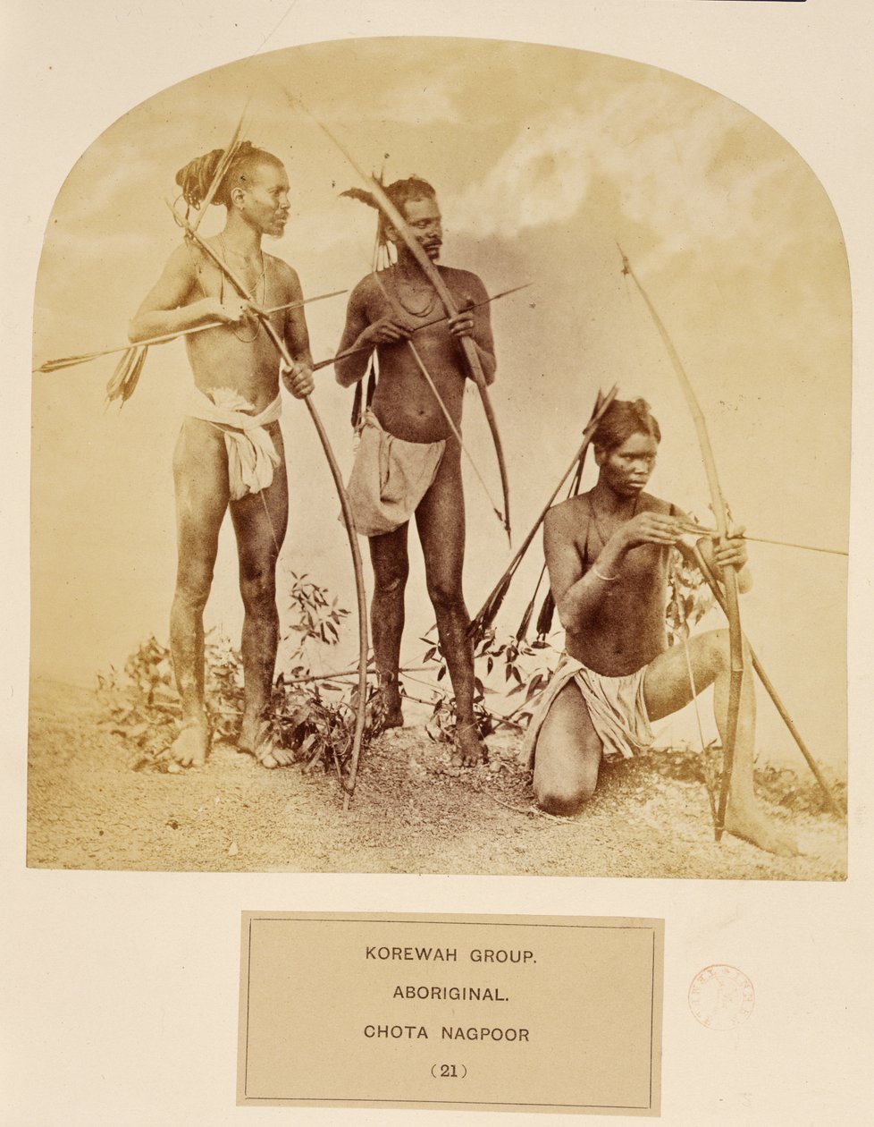 Korewah Group，原住民，Chota Nagpoor，来自印度人民，J. Forbes Watson，1868年出版（蛋白印刷品） 作者 英国摄影师