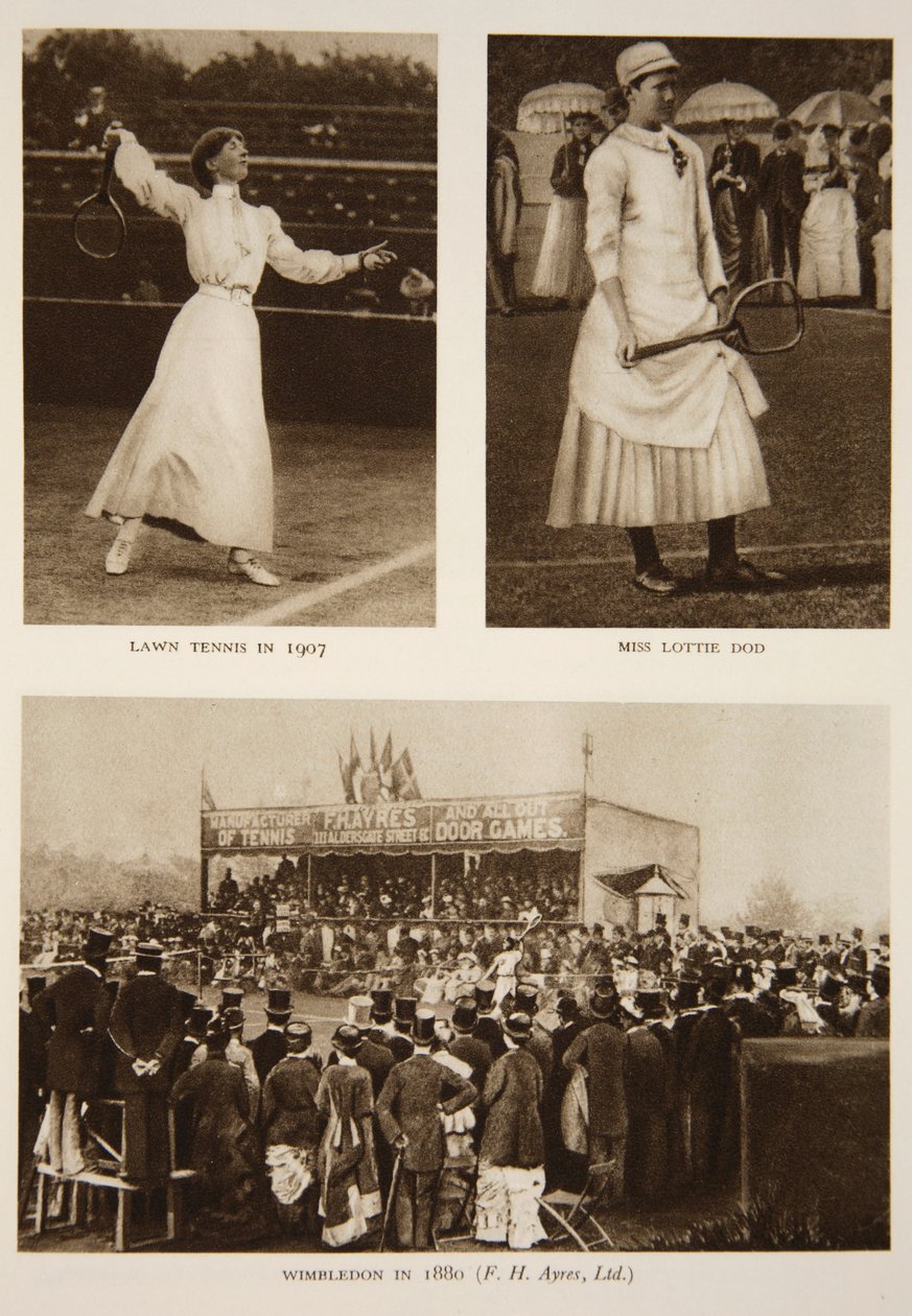 草地网球1907年，Lottie Dod小姐和1880年温布尔登，来自泰晤士报（照相凹版）（另见206604） 作者 英国摄影师