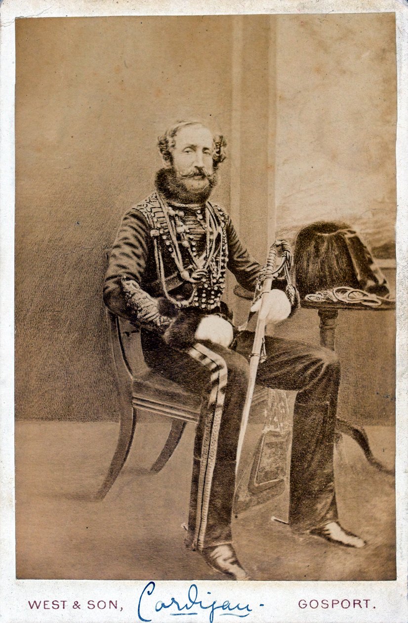Lord Cardigan（1797-1868），上校制服，11号（Prince Alberts Own）Hu骑兵团，1855年 作者 英国摄影师