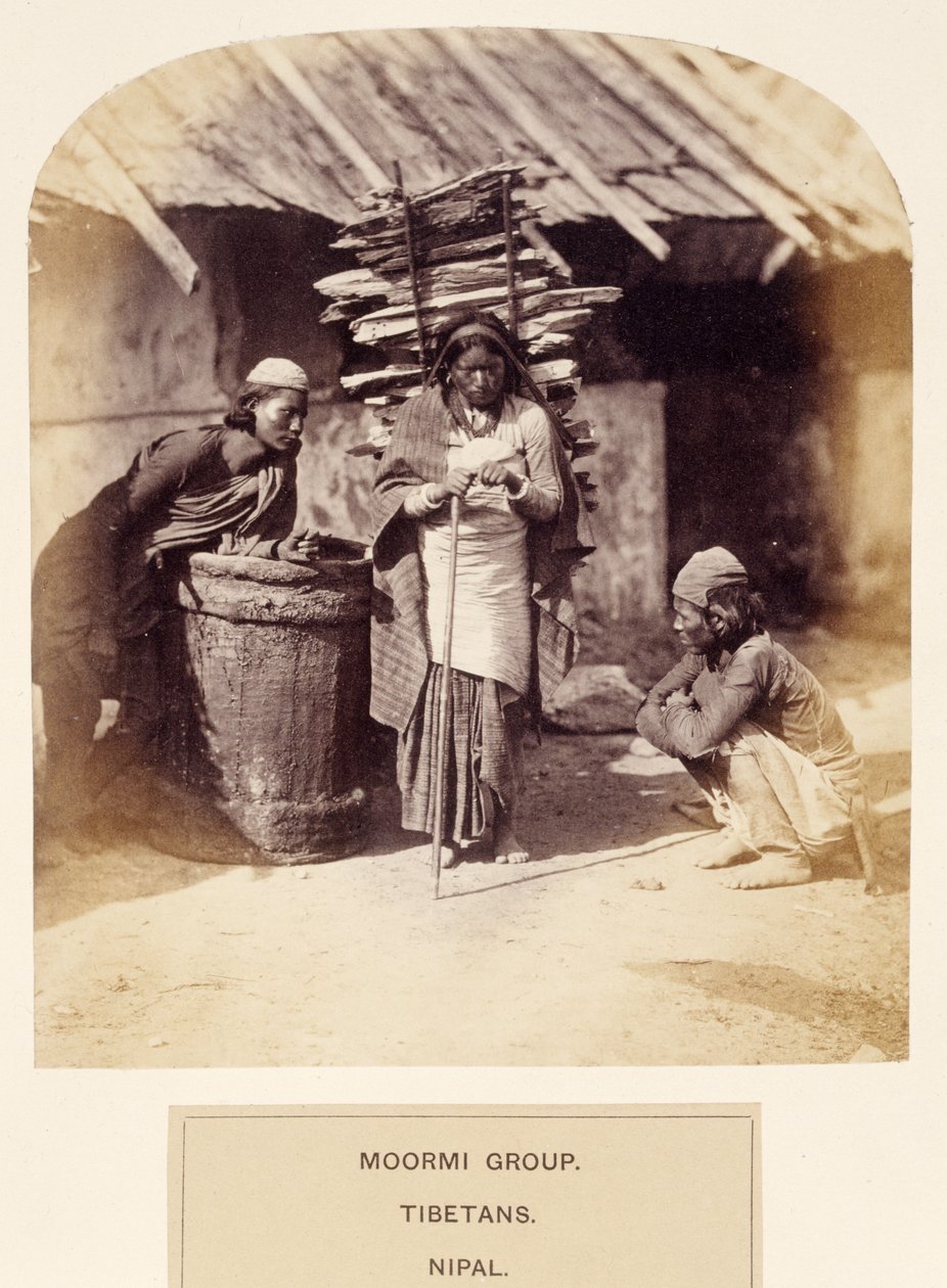 Moormi集团，西藏人，Nipal，来自印度人民，由J. Forbes Watson，1868年出版（蛋白印刷品） 作者 英国摄影师