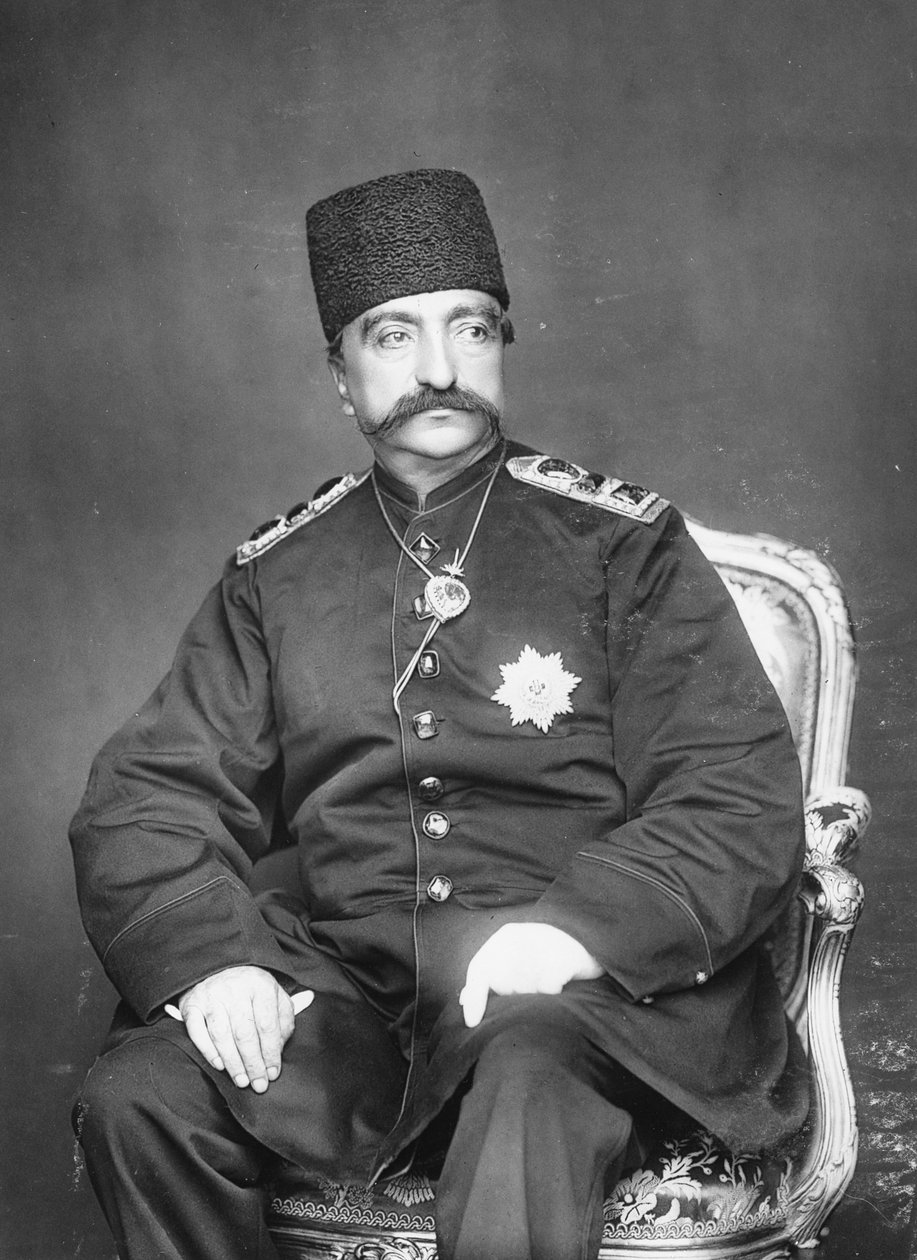 波斯的Naser al-Din Shah Qajar 作者 英国摄影师