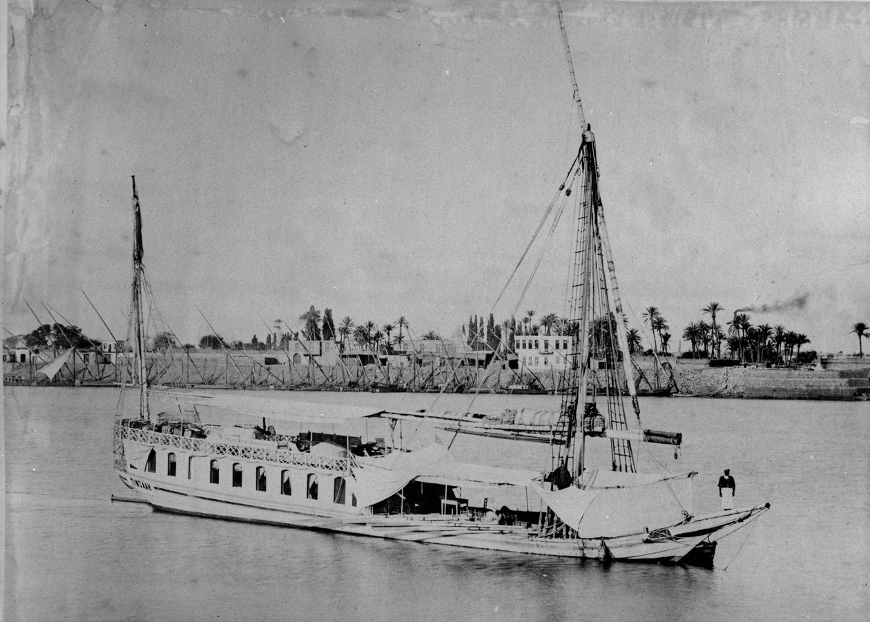 尼罗河船，1880-3 作者 英国摄影师