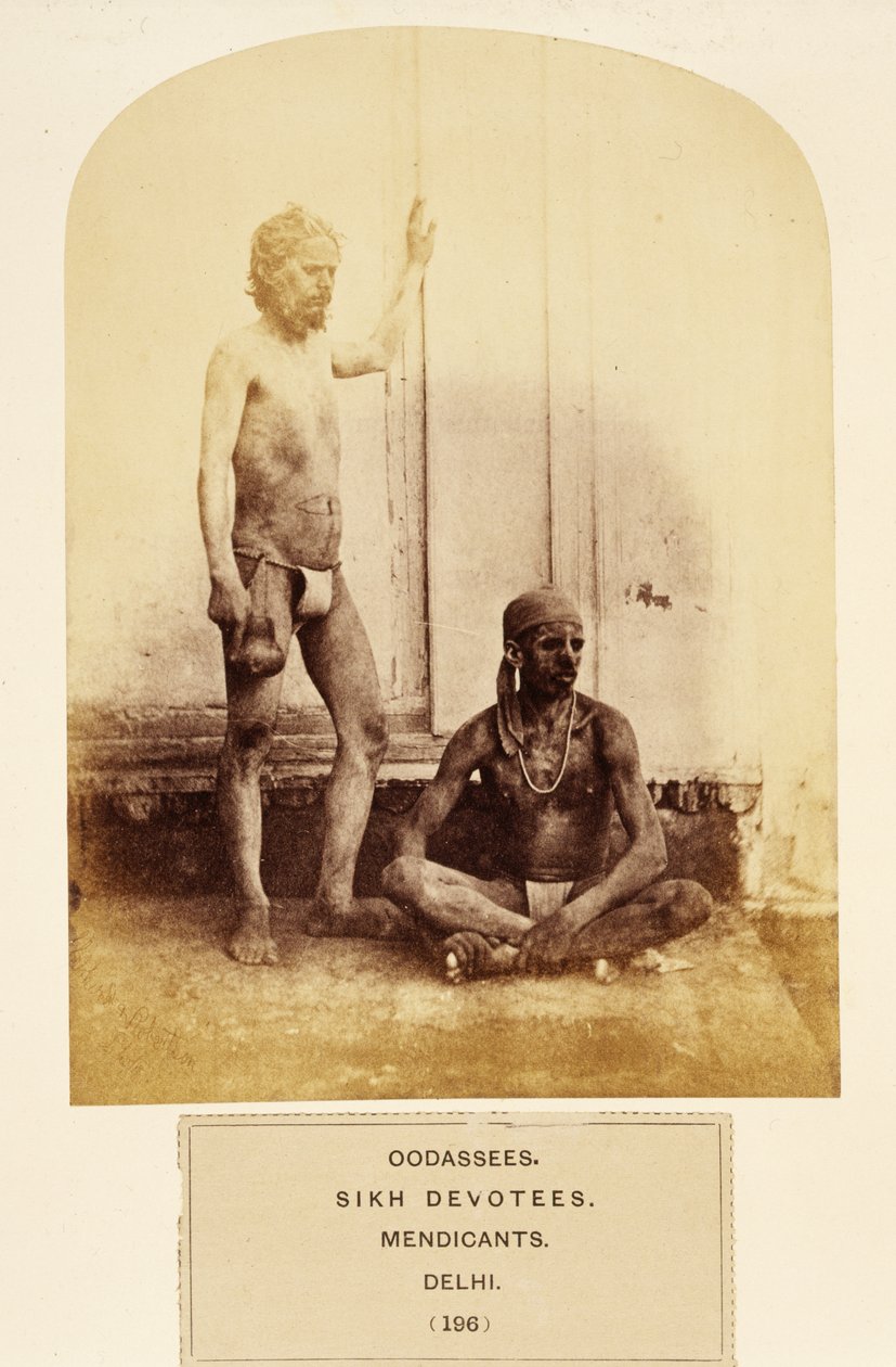 Oodassees，Sikh Devotees，Mendicants，Delhi，来自印度人民，J. Forbes Watson，1868年出版（蛋白印刷品） 作者 英国摄影师