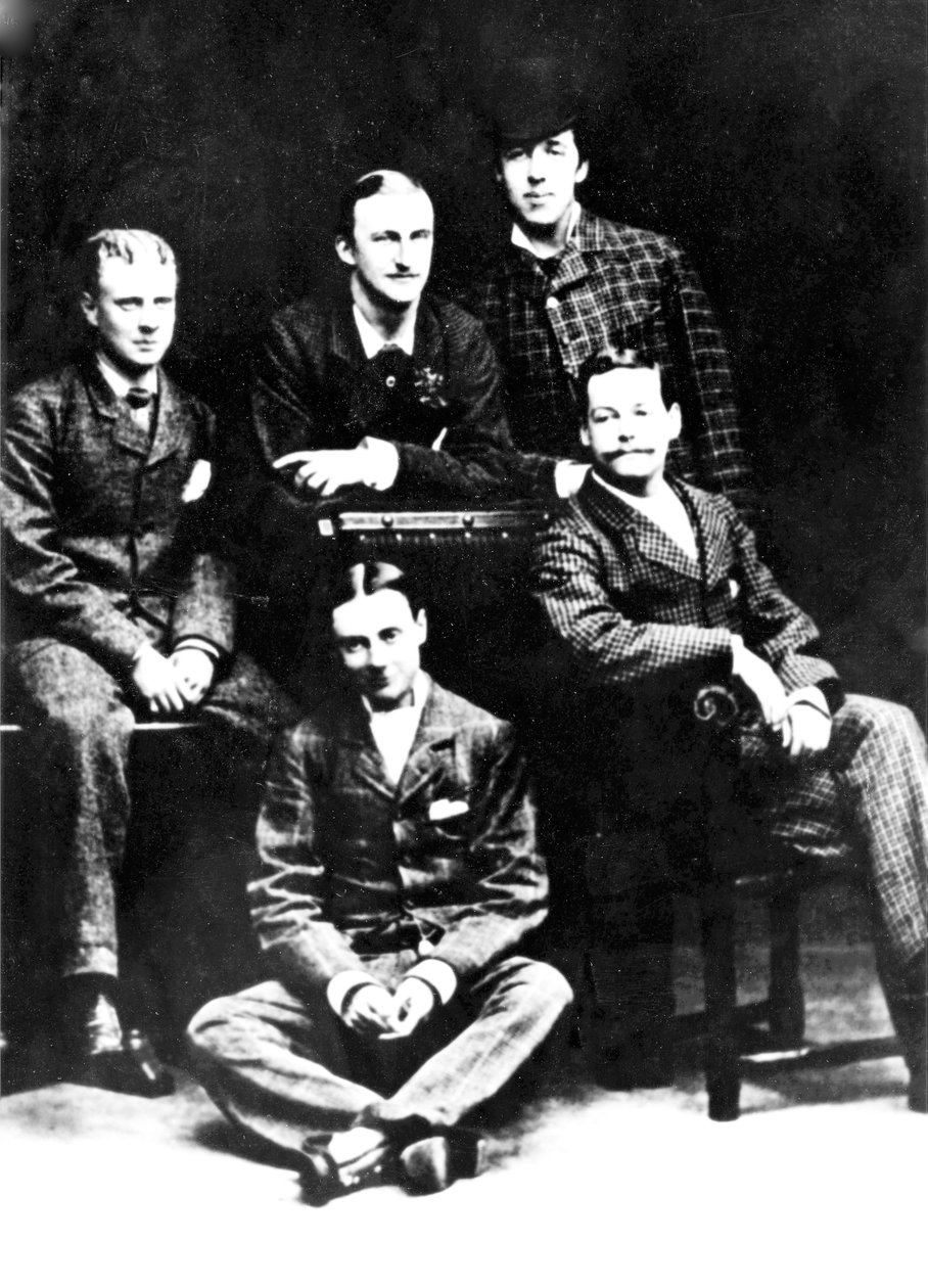 奥斯卡·王尔德与一群Madgalen朋友，1876年（照片） 作者 英国摄影师