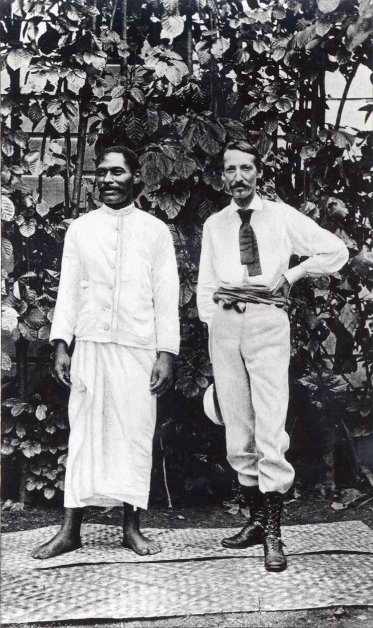 Robert Louis Stevenson和他的朋友Tuimale Aliifono 作者 英国摄影师