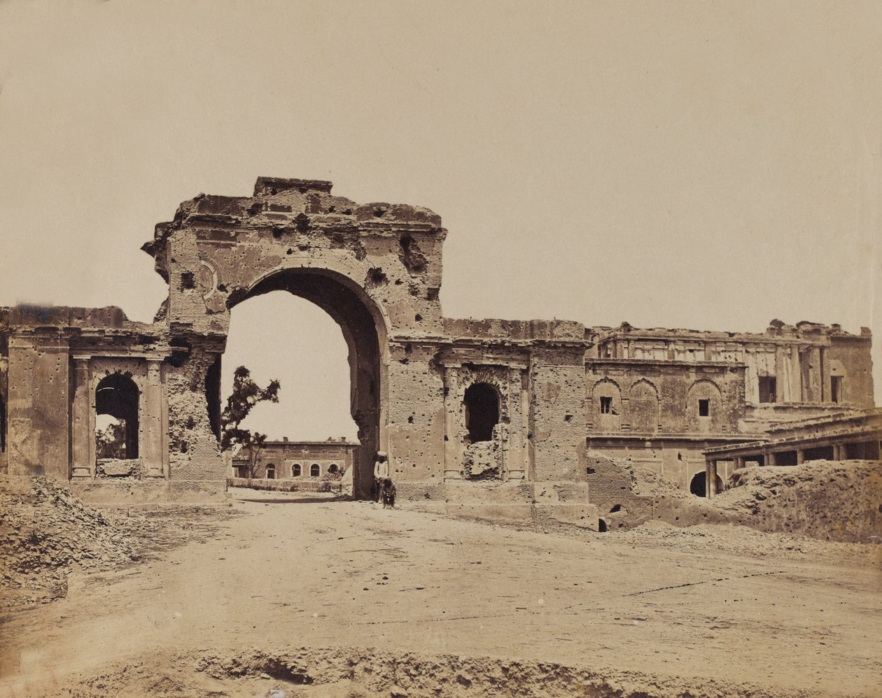 毁了门户，c.1858（棕褐色照片） 作者 英国摄影师