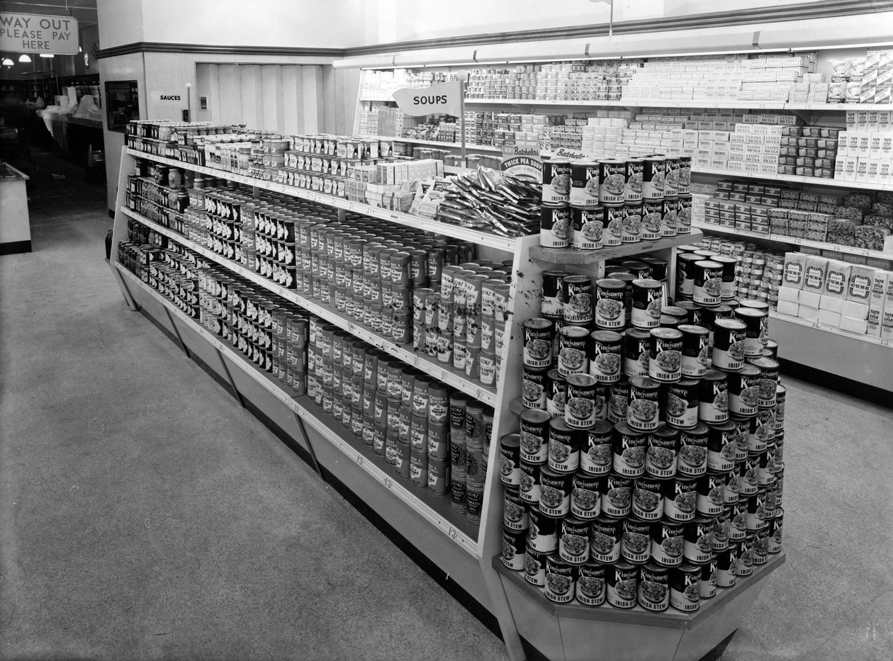 Soup aisle，Woolworths商店，1956年 作者 英国摄影师