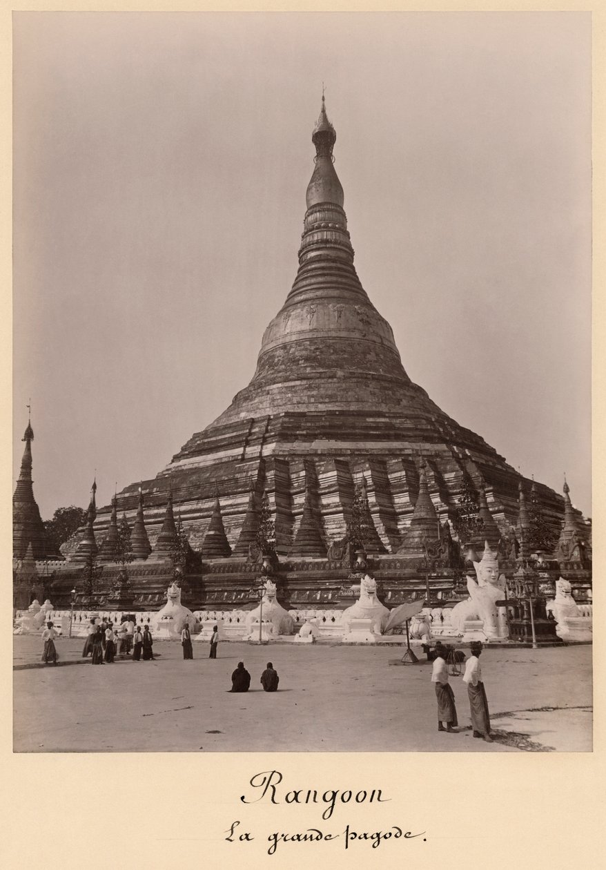 仰光的仰光大金塔，缅甸，1860年（蛋白印刷品） 作者 英国摄影师