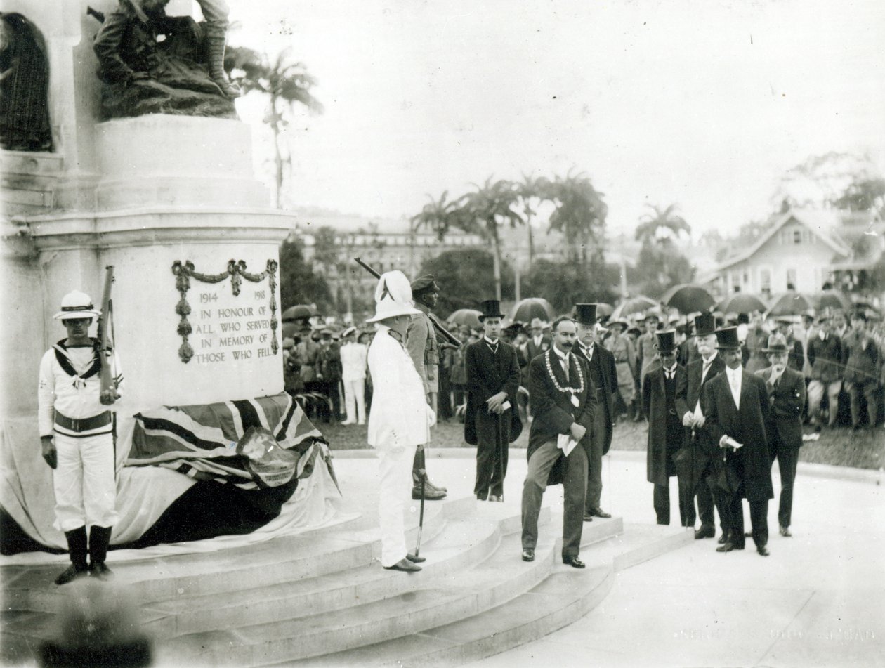 1920年，特立尼达，西班牙港战争纪念馆揭幕 作者 英国摄影师