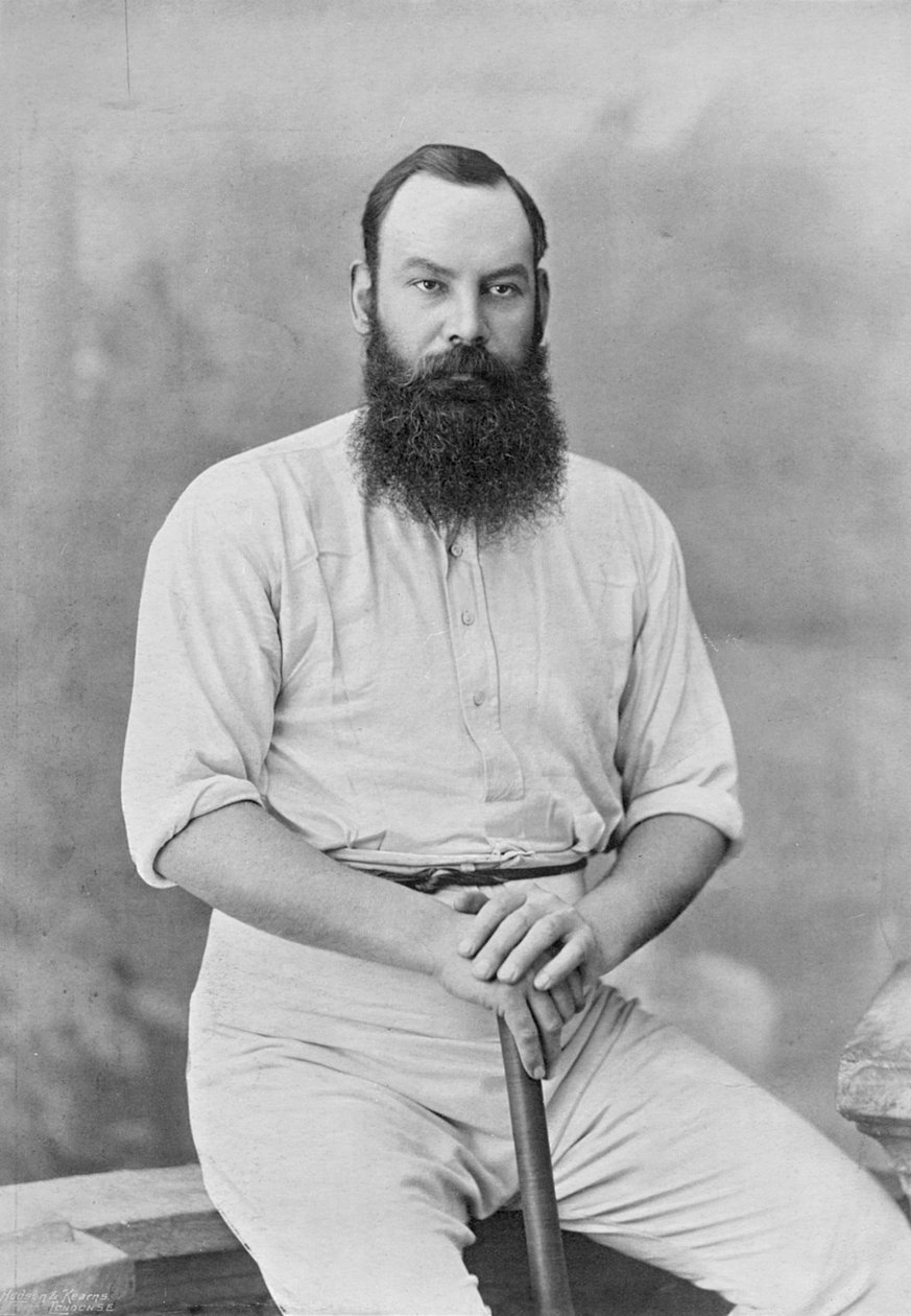 WG Grace，来自着名的板球运动员和板球场，由Hudson和Kearns于1895年出版 作者 英国摄影师