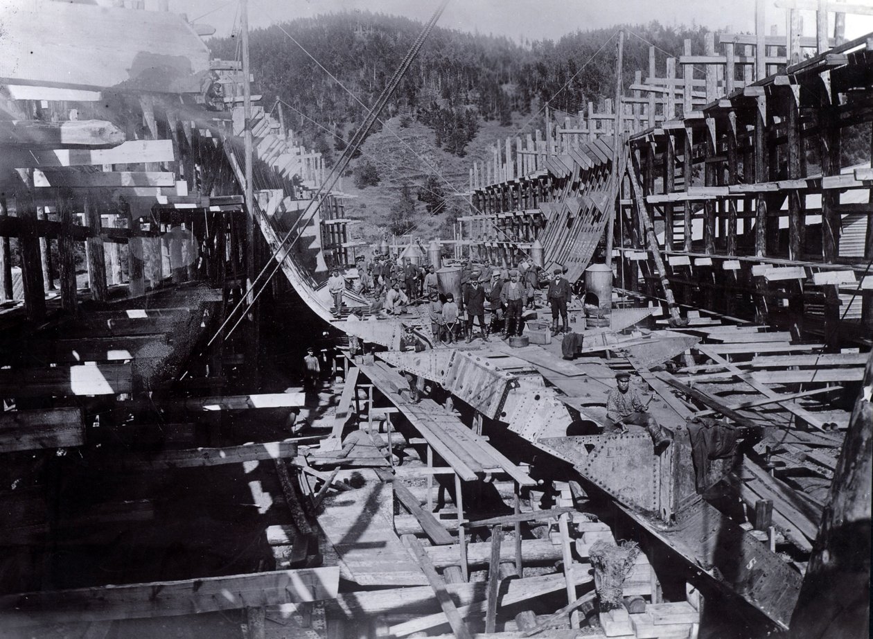 院子没有。 647，贝加尔湖。显示在1896年贝加尔湖建造的破冰火车轮渡火轮贝加尔湖 作者 英国摄影师