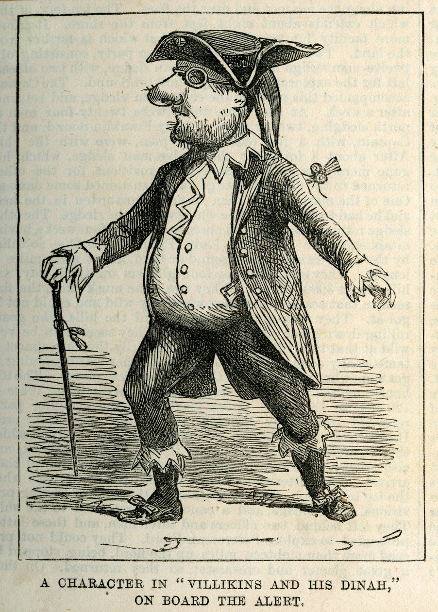 “警报”中的“Villikins和他的黛娜”中的一个角色，发表在“The Illustrated London News”中.1875-77 作者 英语学校