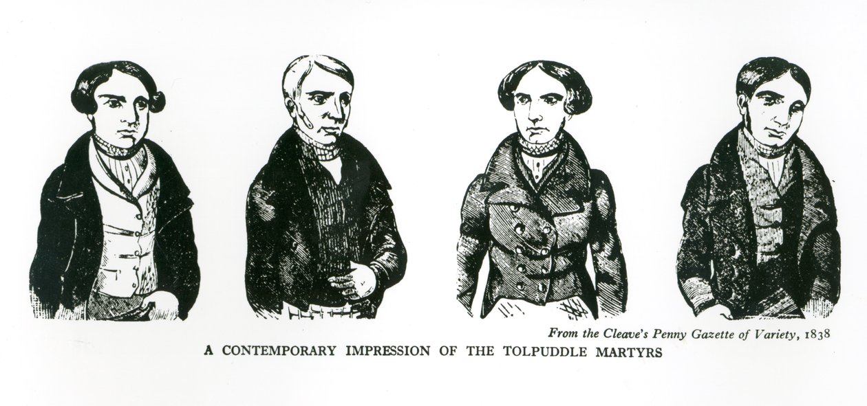 1838年Cleave&39;s Penny Gazette of Variety的Tolpuddle Martyrs的当代印象 作者 英语学校