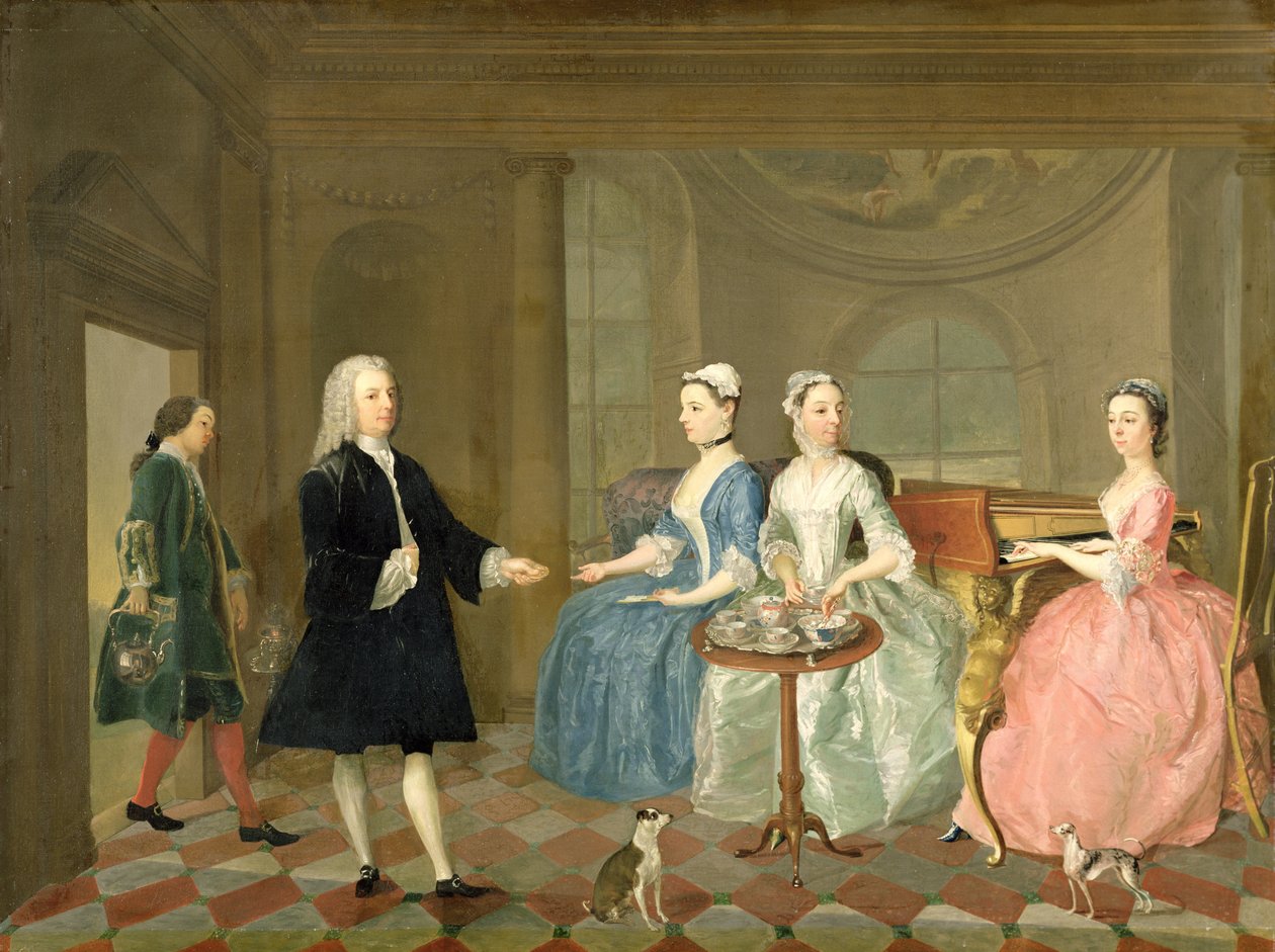 一个家庭供应茶，c.1740-45 作者 英语学校