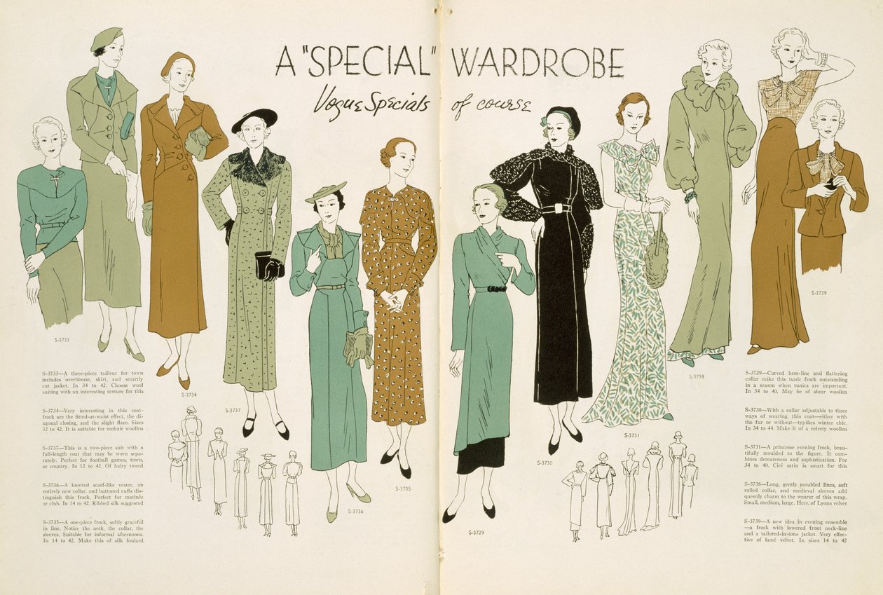 一个特殊的衣柜，来自“Vogue Pattern Book”c.1930 作者 英语学校