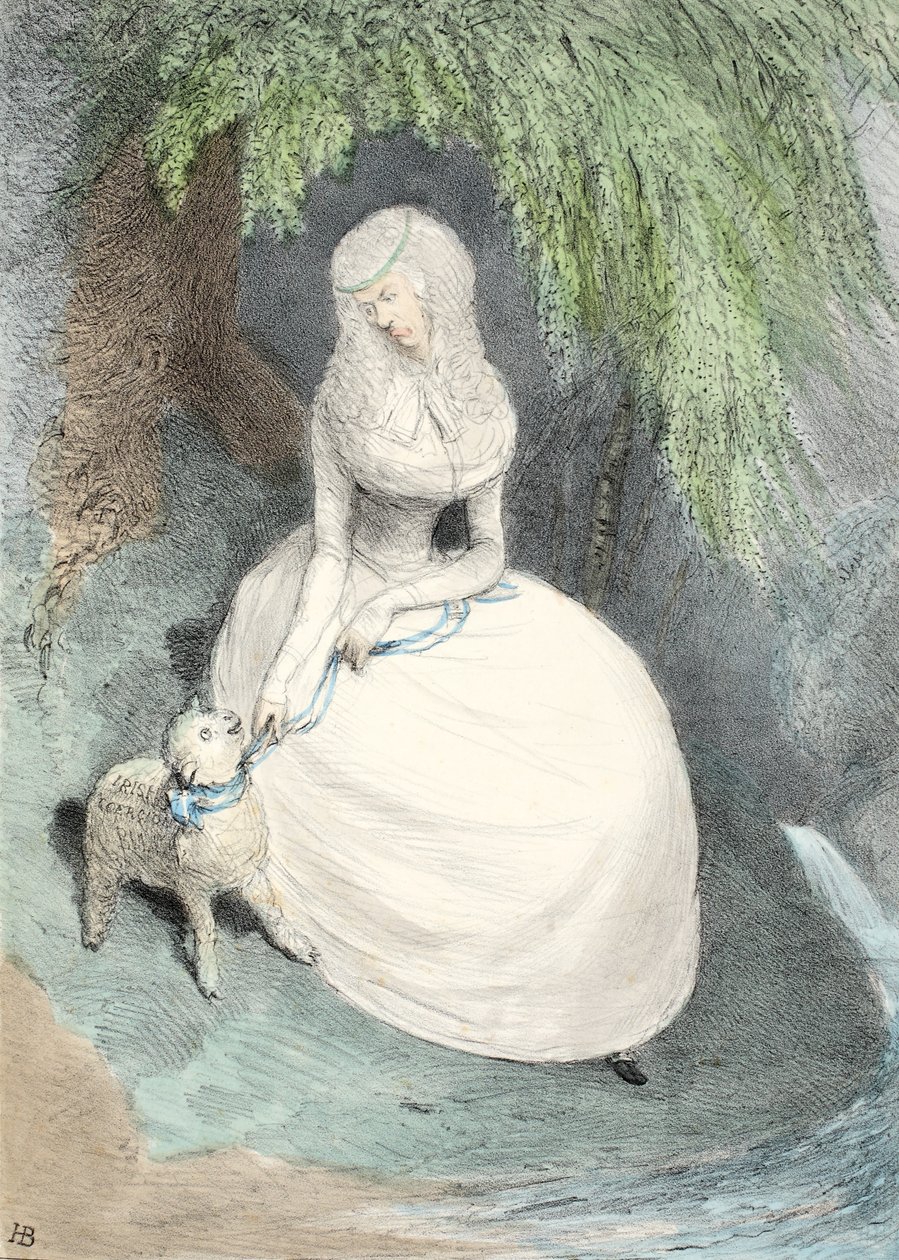 对Sternes Maria的研究，1833年（手工雕刻） 作者 英语学校