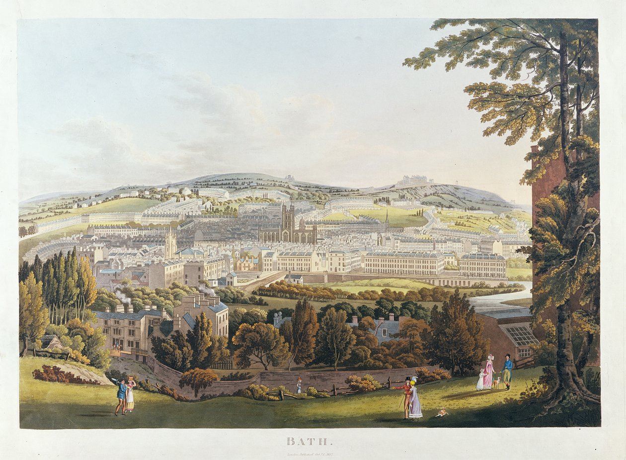 巴斯的景色，1817年 作者 英语学校
