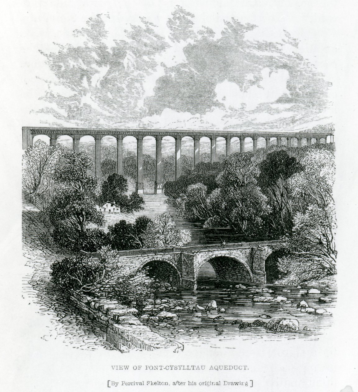1861年渡槽Pont-Cysylltau的景色 作者 英语学校