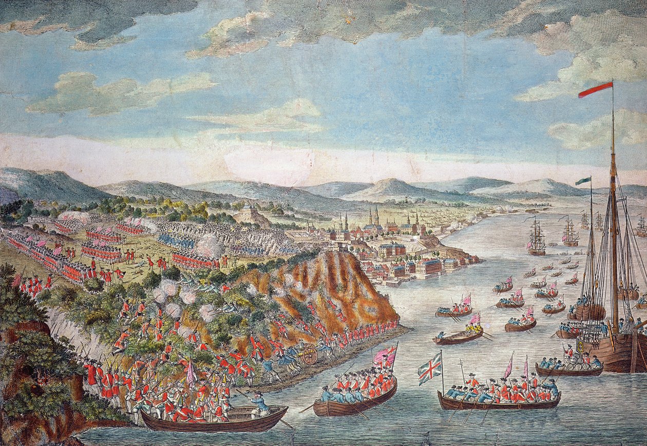 1759年9月13日魁北克拍摄视图（彩色雕刻） 作者 英语学校