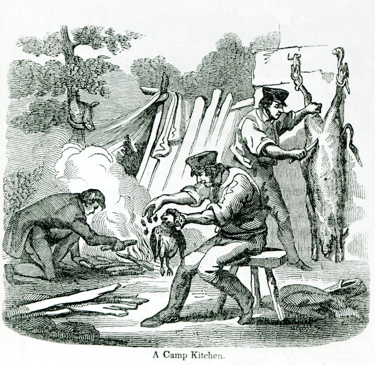 营地厨房，1856年 作者 英语学校