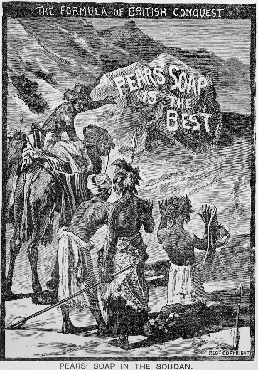梨子肥皂的广告，“英国征服的公式，苏丹的肥皂”，1884年 作者 英语学校