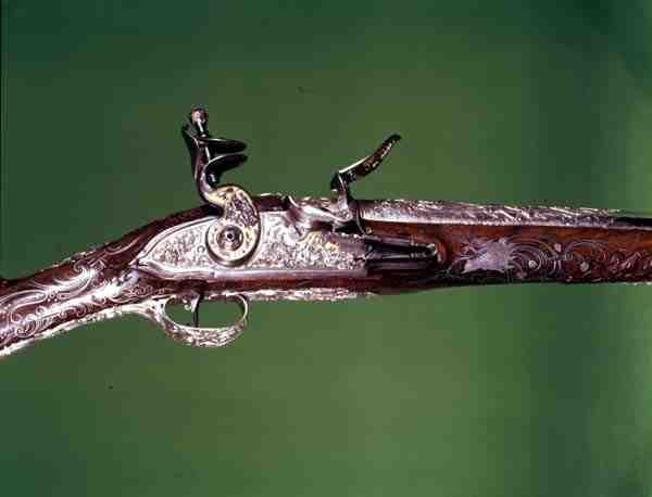气枪，由JG Kolbe，1750（核桃镶嵌银） 作者 英语学校