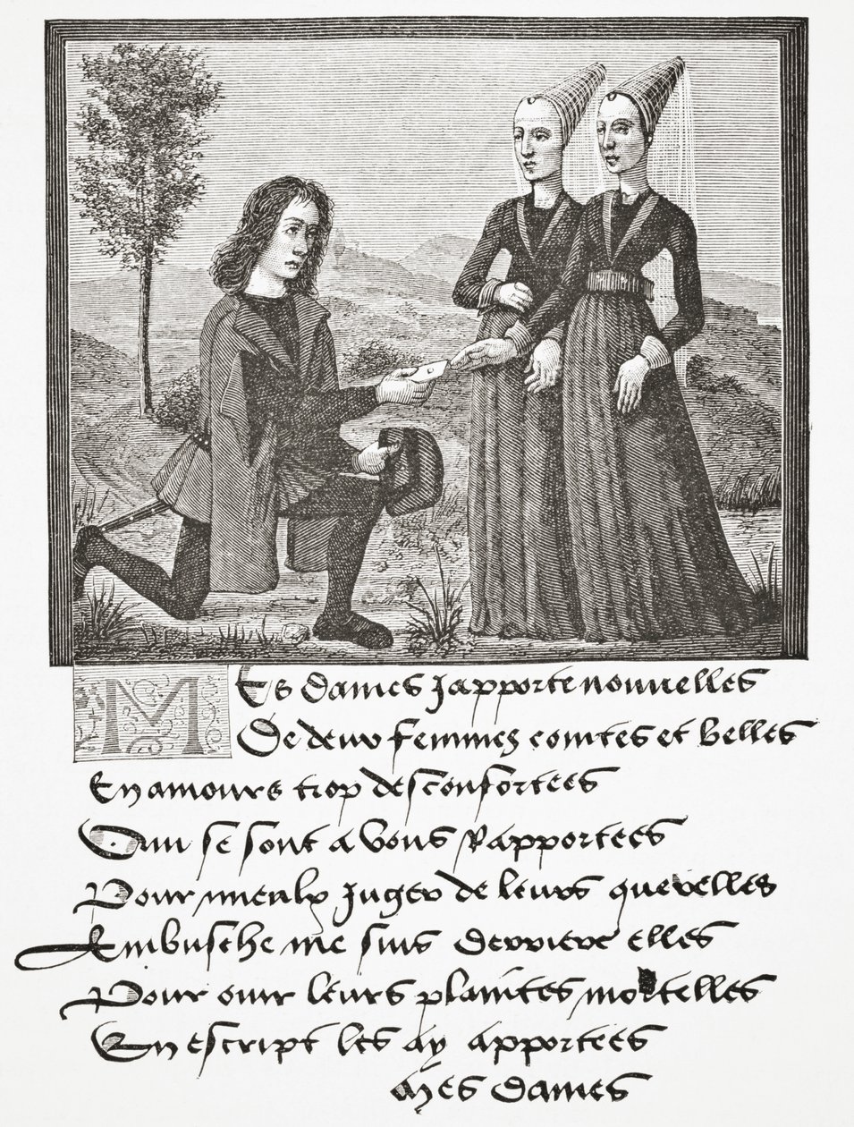 Alain Chartier（跪着），1878年 作者 英语学校