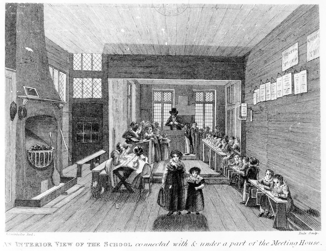学校的内部视图由R. Wilkinson出版，于1822年在伦敦Fenchurch街125号出版 作者 英语学校