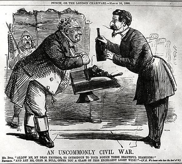 一场罕见的内战，来自Punch，或伦敦Charivari，1860年3月10日 作者 英语学校