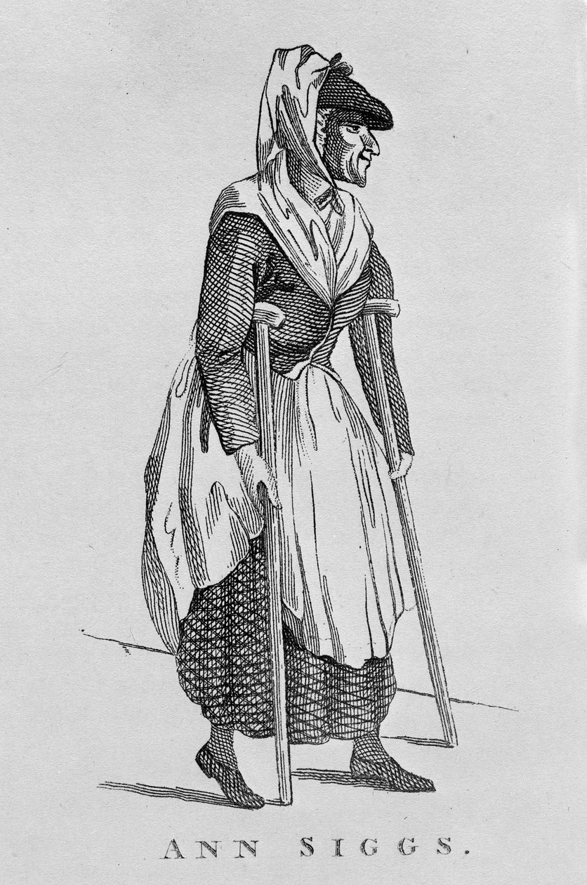 安·西格斯（Ann Siggs），出自1819年出版的“伦敦杰出和古怪人物的肖像和面孔” 作者 英语学校