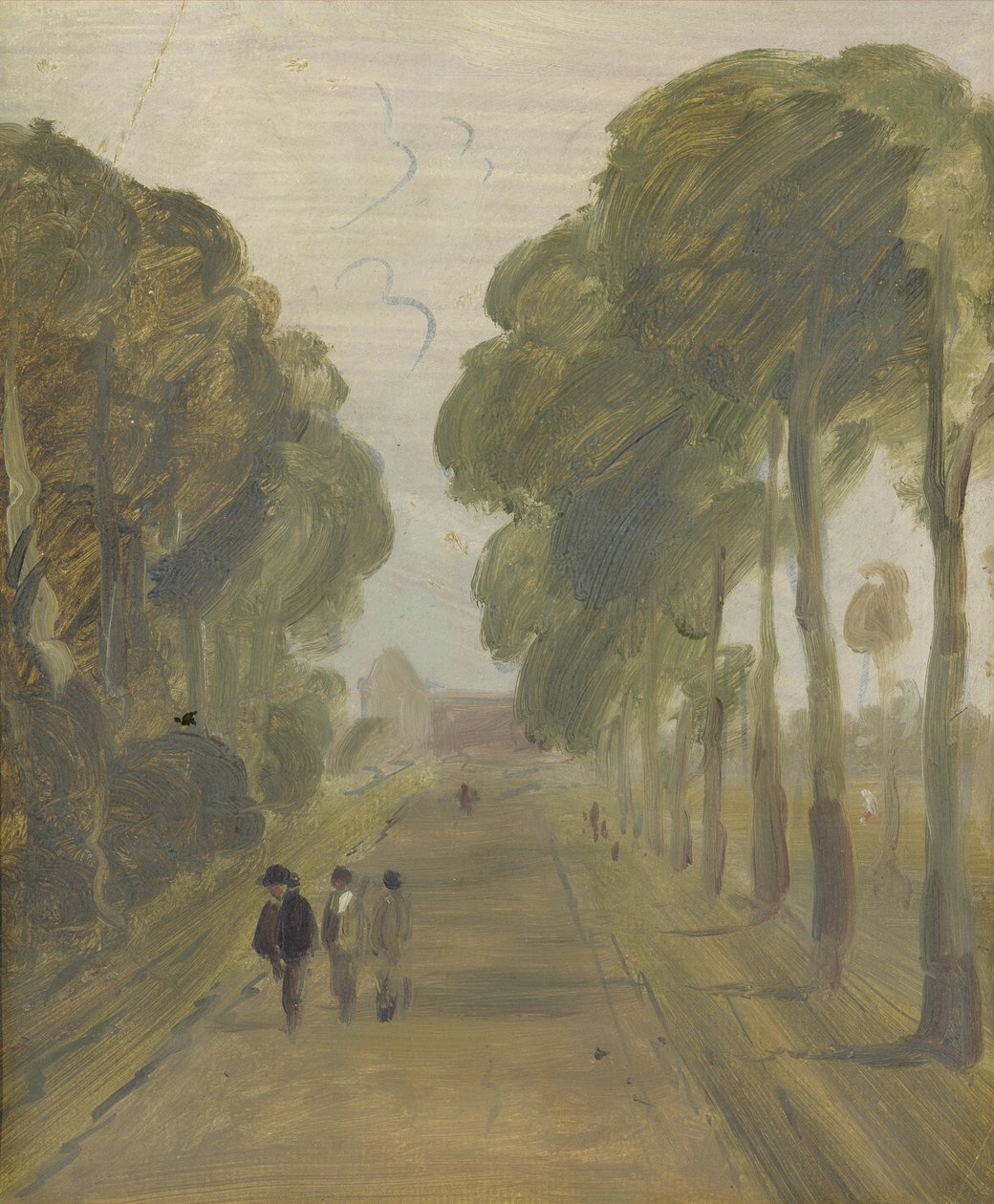有数字的树木大道，以前归功于JMW Turner（1775-1851），也归功于Peter de Wint（1784-1849），1805-10（纸上油） 作者 英语学校