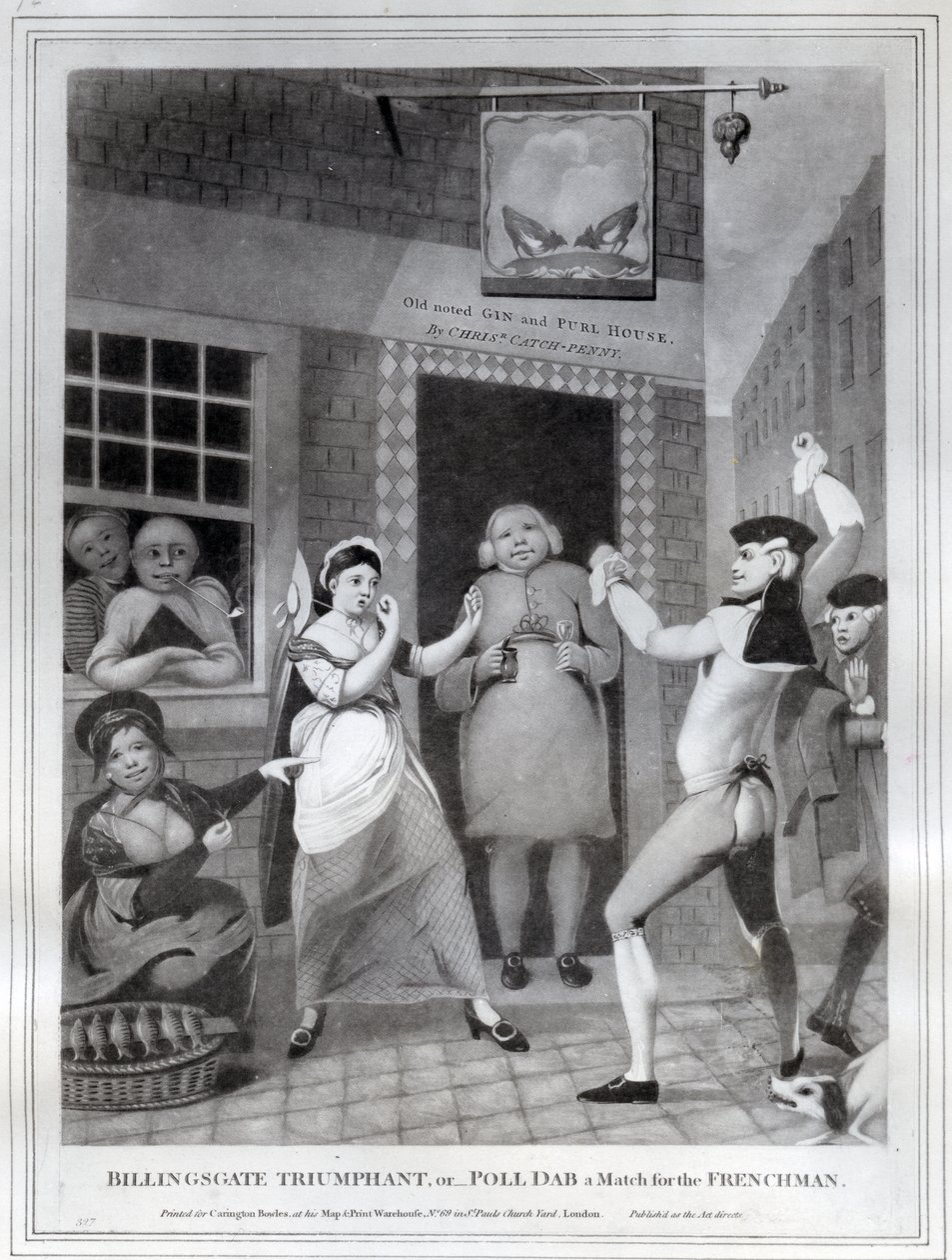 Billingsgate Triumphant，或者 - 民意调查Dab为法国人举行比赛，1775年 作者 英语学校
