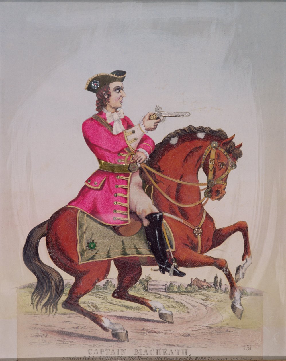 MacHeath上尉，约翰盖伊（1685-1732），酒吧的“乞丐歌剧”的高速公路英雄。通过Redington（雕刻和拼贴） 作者 英语学校