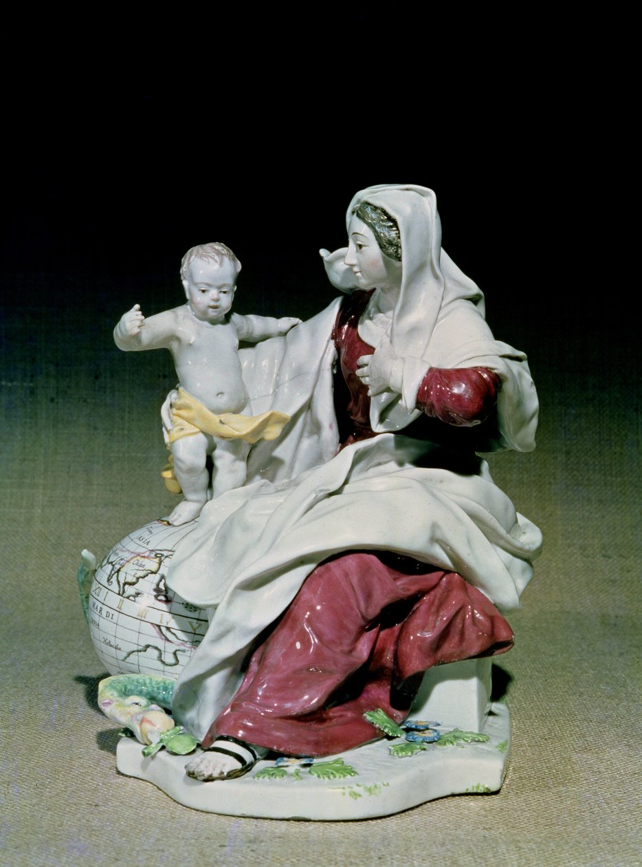 切尔西的麦当娜和儿童形象，红锚时期，c.1755（瓷器） 作者 英语学校