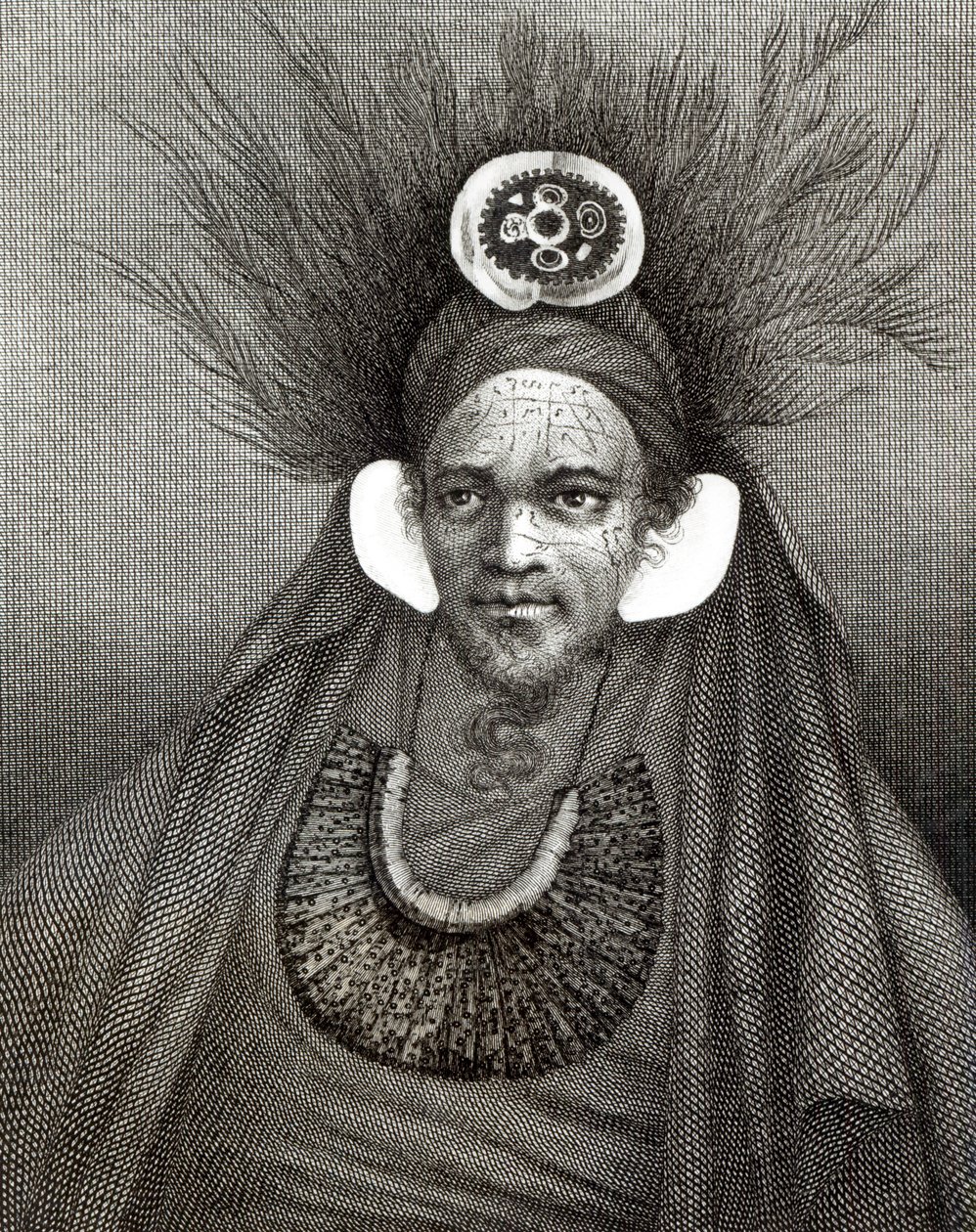 圣克里斯蒂娜酋长，詹姆斯库克船长（1728-79）从“环游世界到南极”的插图 作者 英语学校