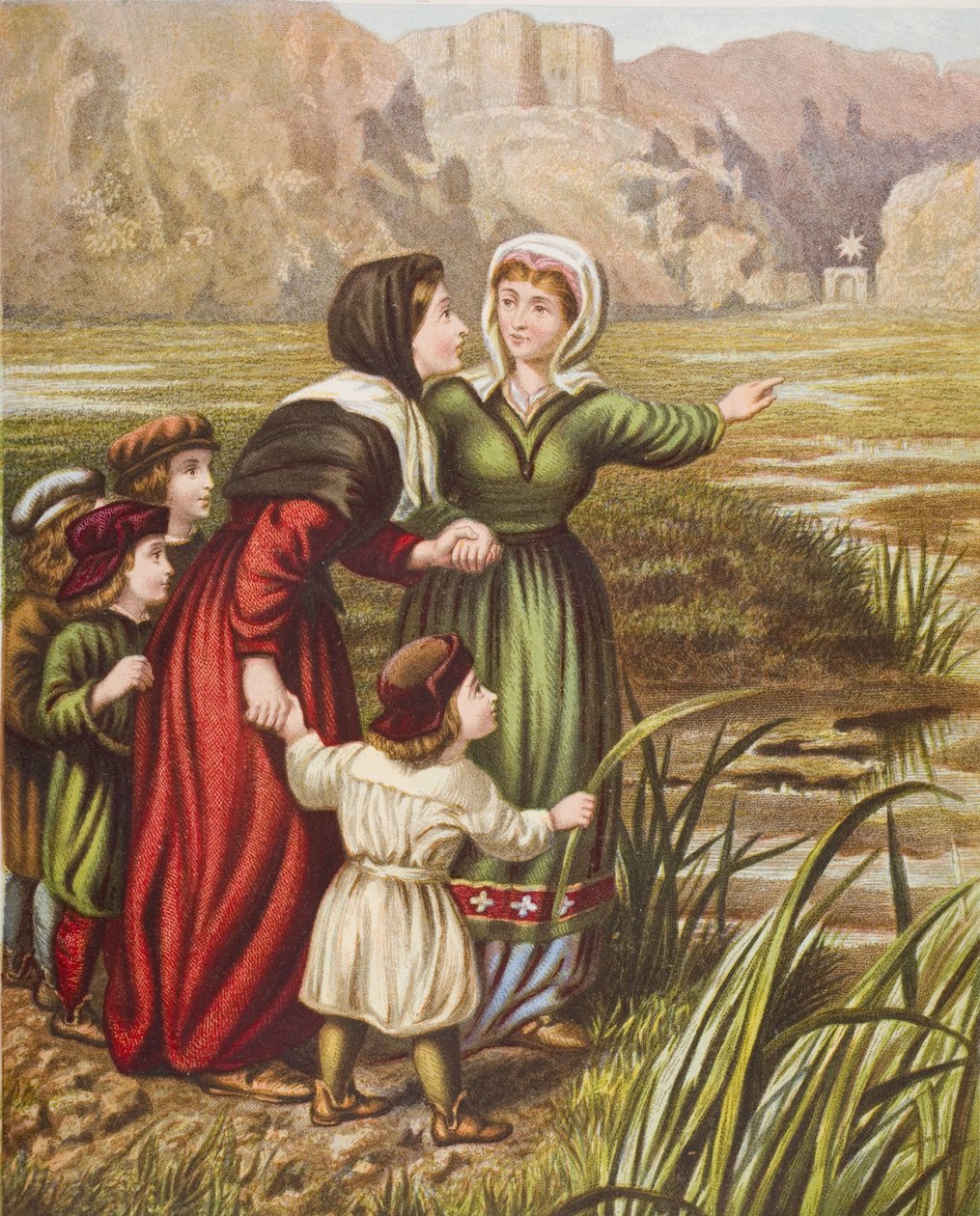 在Despond斯劳的Christiana和Mercy，来自John Bunyan的“朝圣者的进步”（1628-88） 作者 英语学校