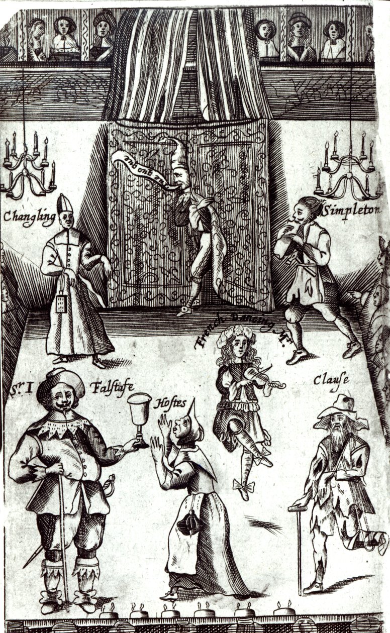表演中的漫画演员，1662 作者 英语学校