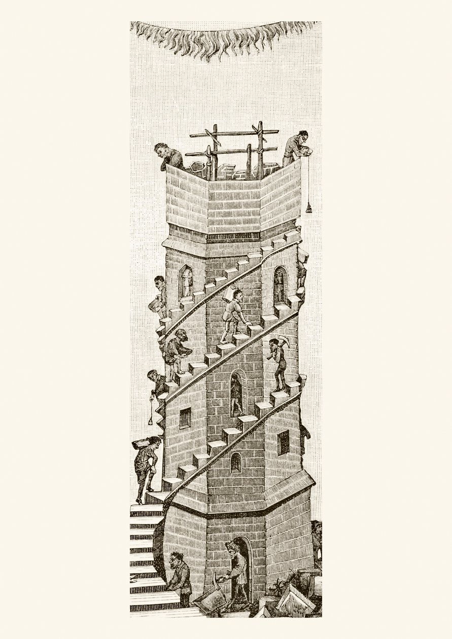 建造巴别塔，1878年 作者 英语学校