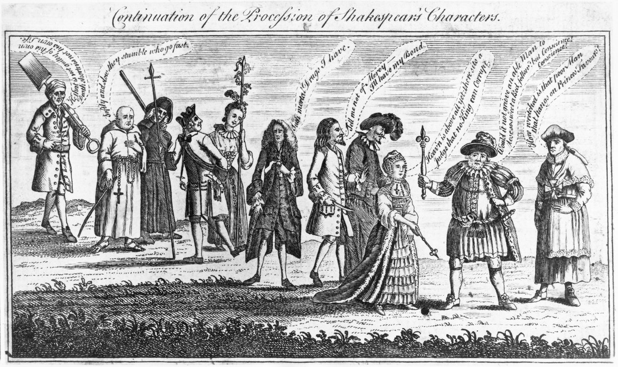 1769年禧年庆祝活动期间延续莎士比亚人物游行 作者 英语学校