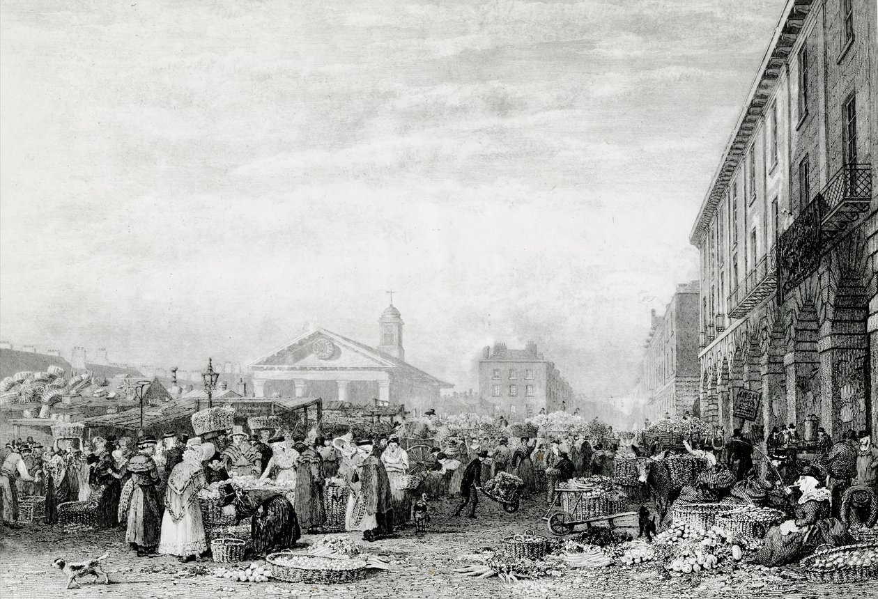 考文特花园市场，1824年 作者 英语学校