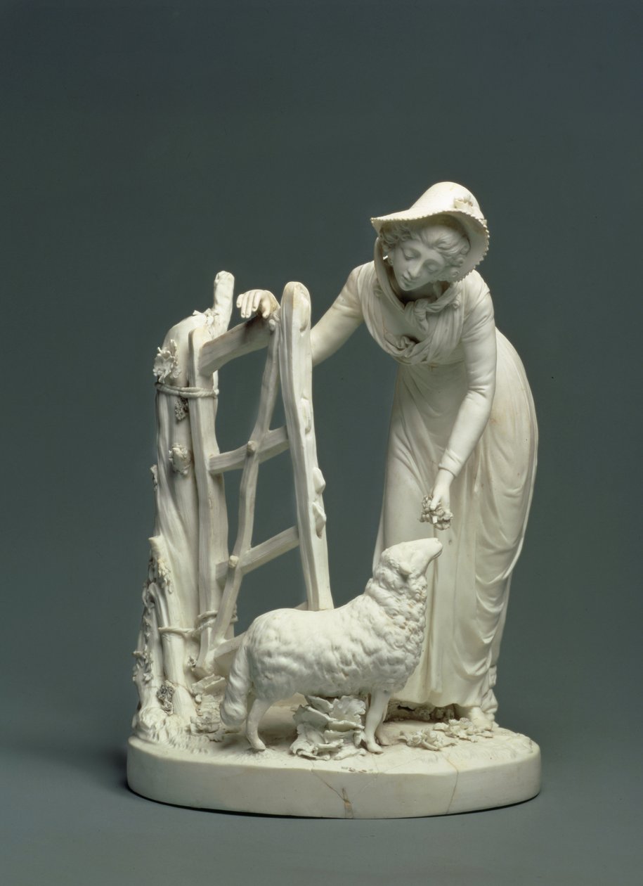 德比牧羊女，1790年（饼干瓷器） 作者 英语学校
