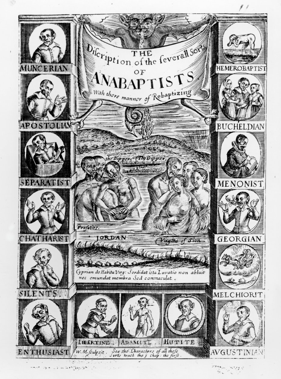 描述了几种再洗礼派，1645年 作者 英语学校