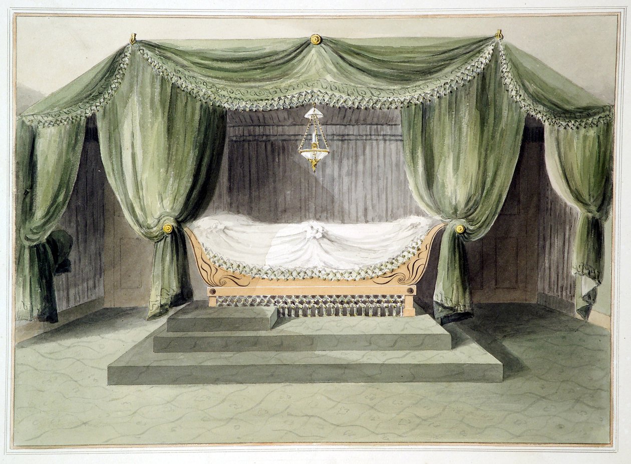 设计帐篷房间，c.1806（纸上铅笔） 作者 英语学校