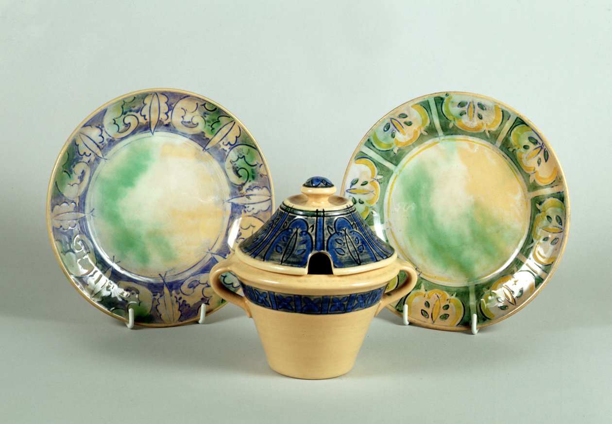 Doulton侧板和果酱罐，c.1930（陶瓷） 作者 英语学校