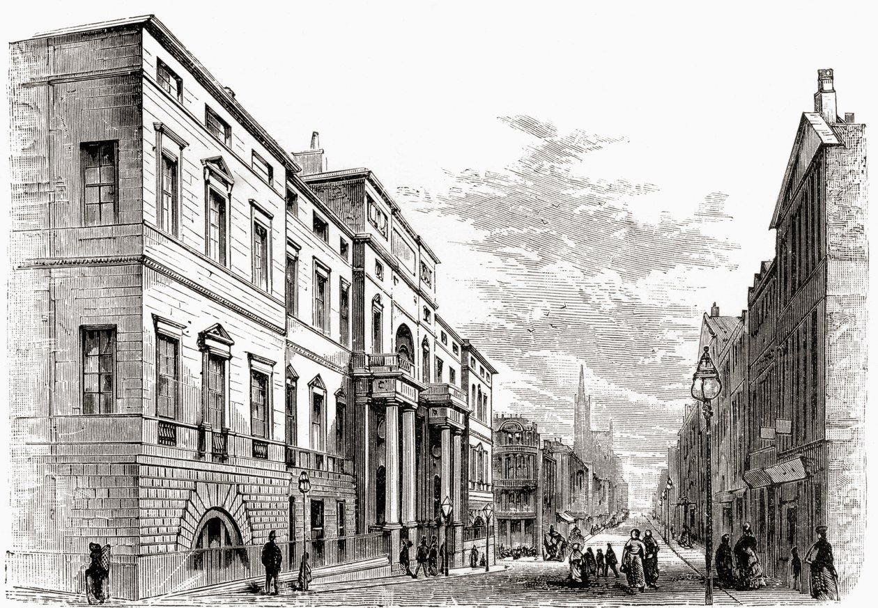 苏格兰爱丁堡大学，由苏格兰画的笔和铅笔画，由Samuel G. Green于1886年出版 作者 英语学校