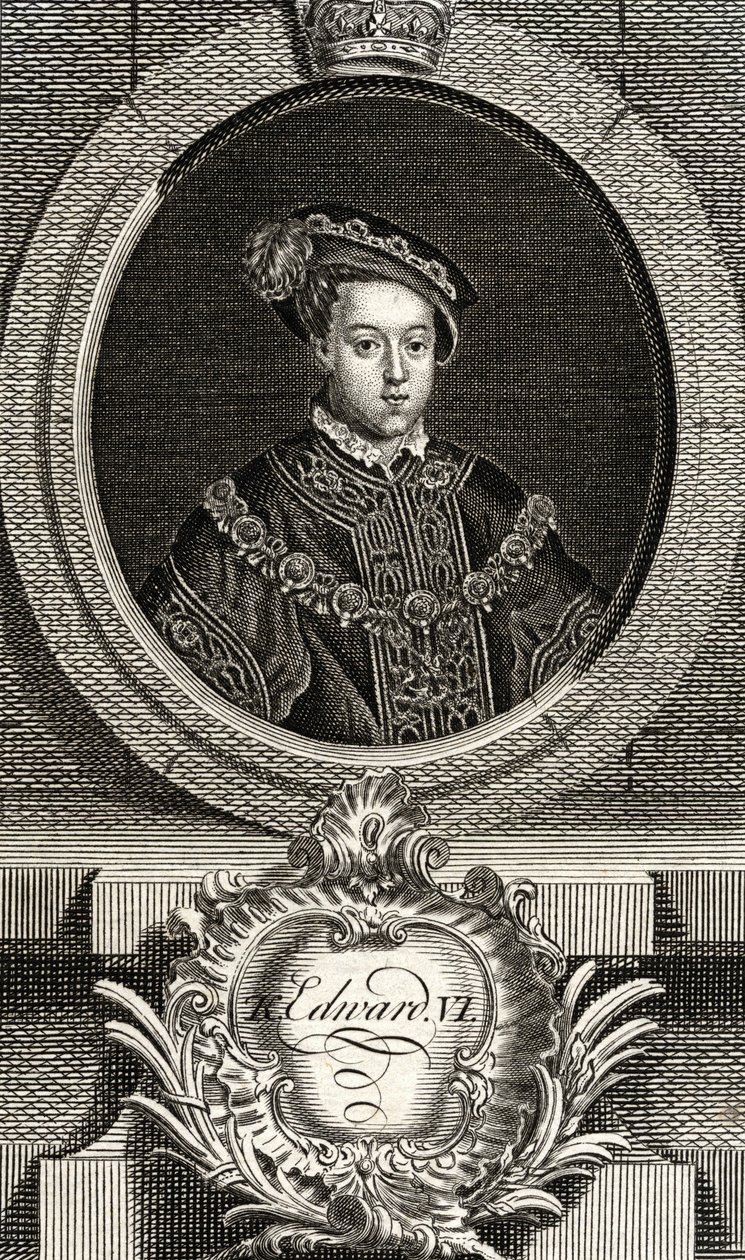 爱德华六世（1537-53）英国和爱尔兰国王，来自“肖像画廊”，1833年出版 作者 英语学校