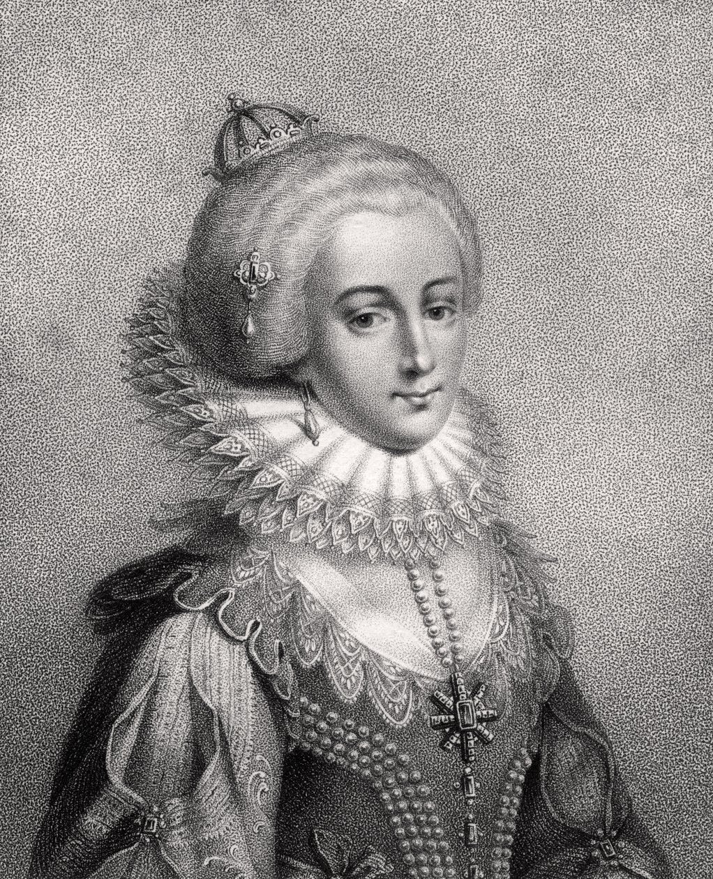 波希米亚女王伊丽莎白，由Bocquet雕刻，来自“皇家和贵族作家目录”，1806年出版 作者 英语学校