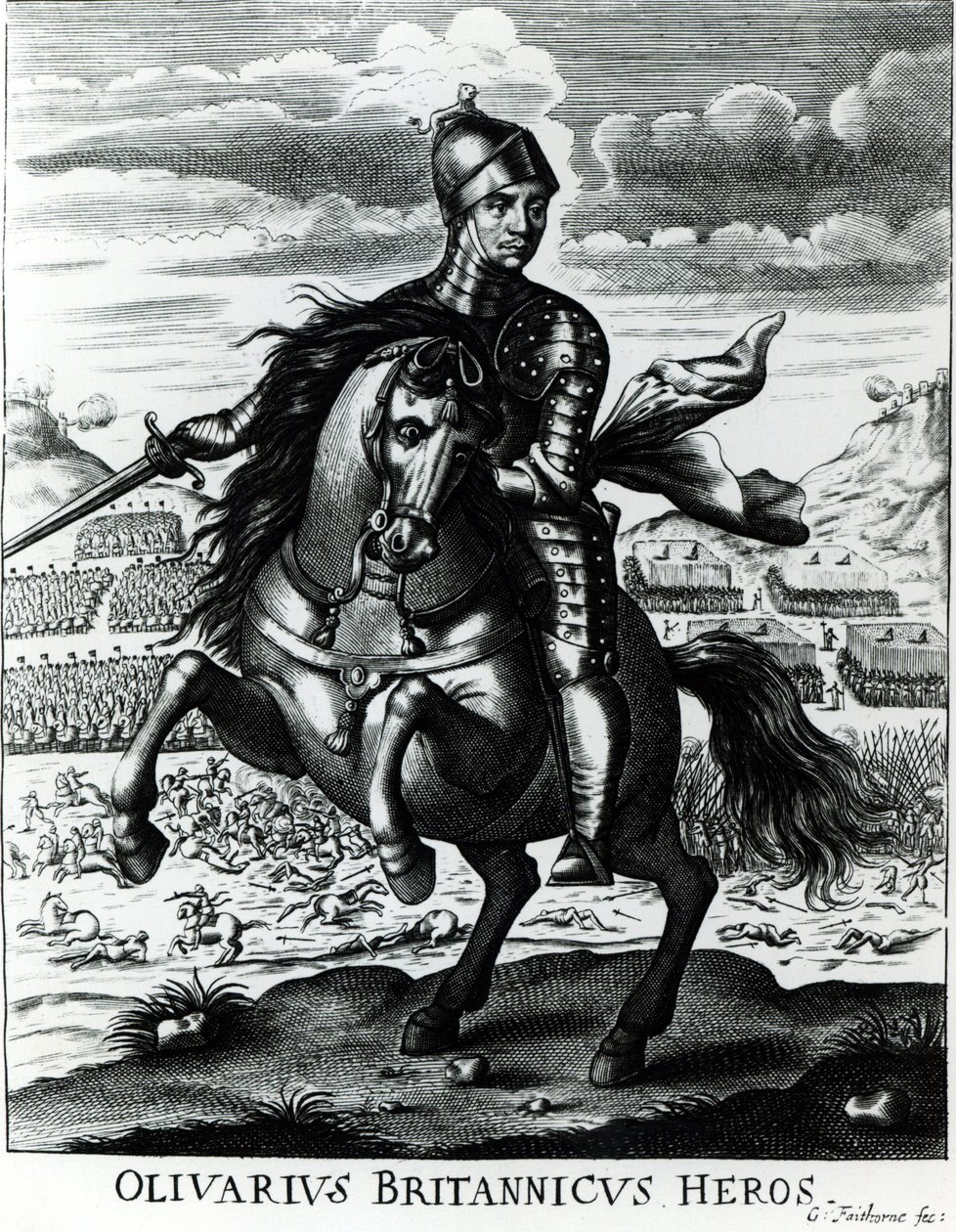 奥利弗·克伦威尔（1599-1658）的骑马肖像 作者 英语学校